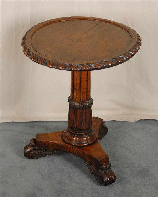 Appraisal: A th C Continental Gueridon walnut and oak round top