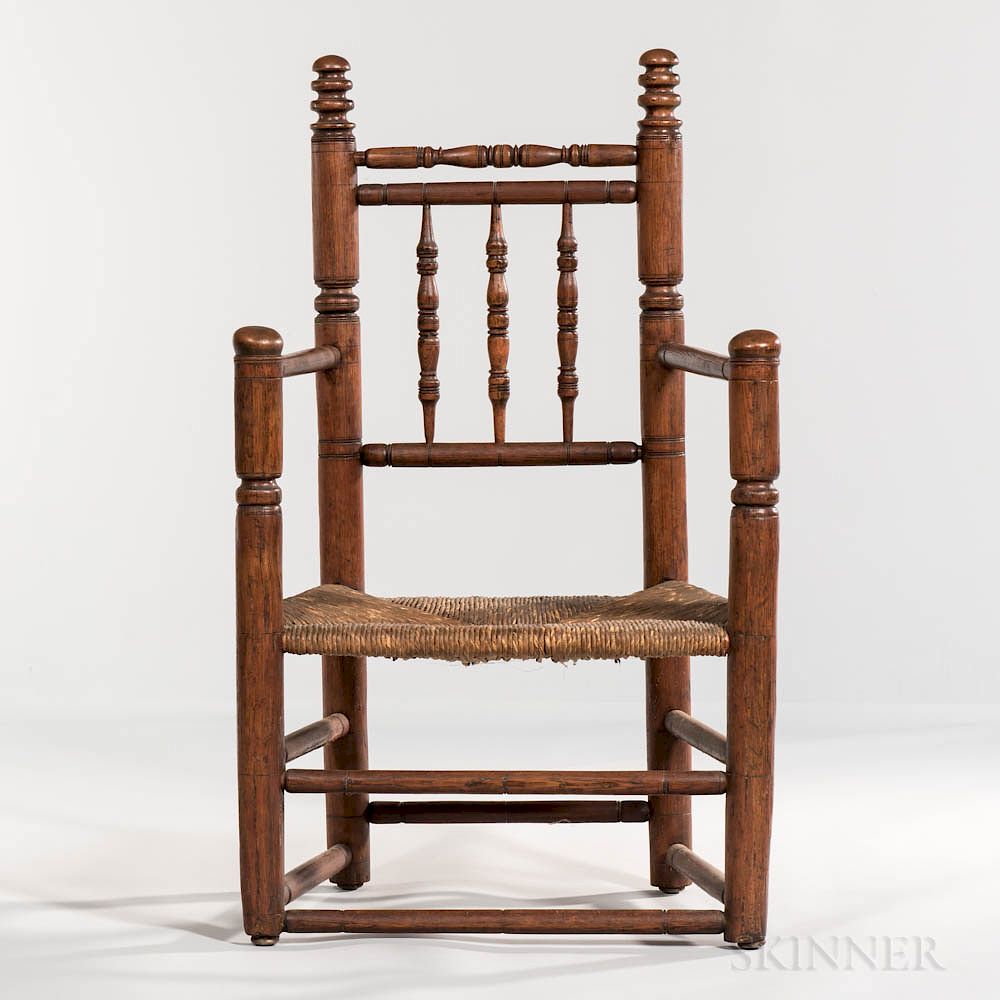 Appraisal: Turned Ash Great Chair Turned Ash Great Chair late th