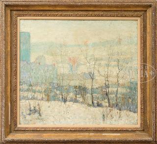 Appraisal: ERNEST LAWSON American - NEW YORK FARM IN WINTER Oil