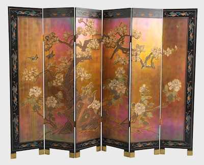 Appraisal: A Coromandel Floor Screen Each of the six hinged panels