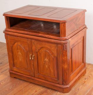 Appraisal: Rosewood and Boulle Inlaid TV Table Rosewood with decorative boulle