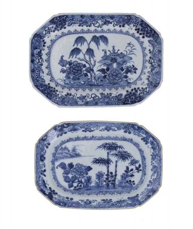 Appraisal: TWO CHINESE PORCELAIN DISHES painted in underglaze blue with auspicious