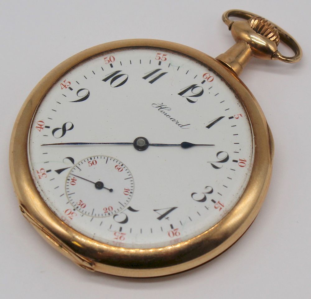 Appraisal: JEWELRY Howard Co kt Gold Pocket Watch Howard Co kt