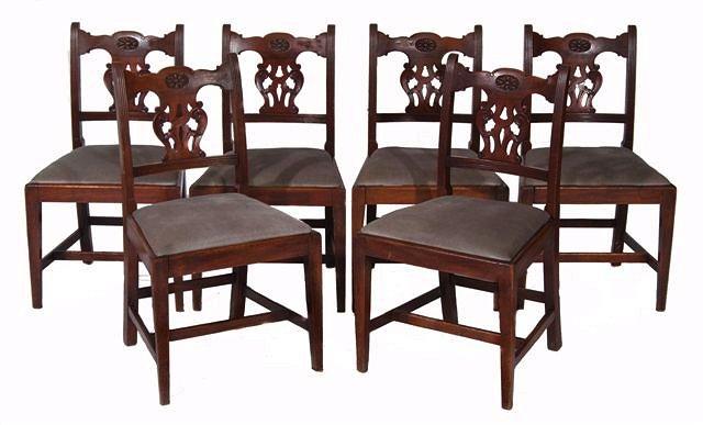 Appraisal: A SET OF SIX GEORGE III MAHOGANY DINING CHAIRS with