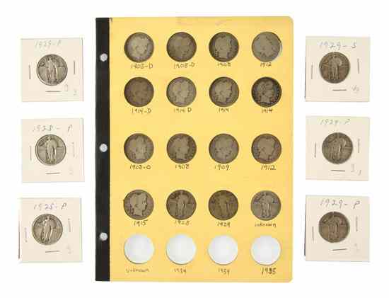 Appraisal: A Group of U S Silver Quarters comprising Barber examples