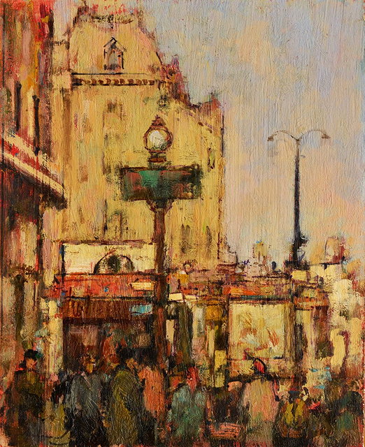 Appraisal: Ken Moroney British b Parisian Metro Stationsigned lower left oils