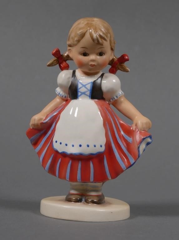 Appraisal: INTERNATIONAL HUMMEL HUNGARIAN GIRL TMK International Hungarian Hummel figurine Girl