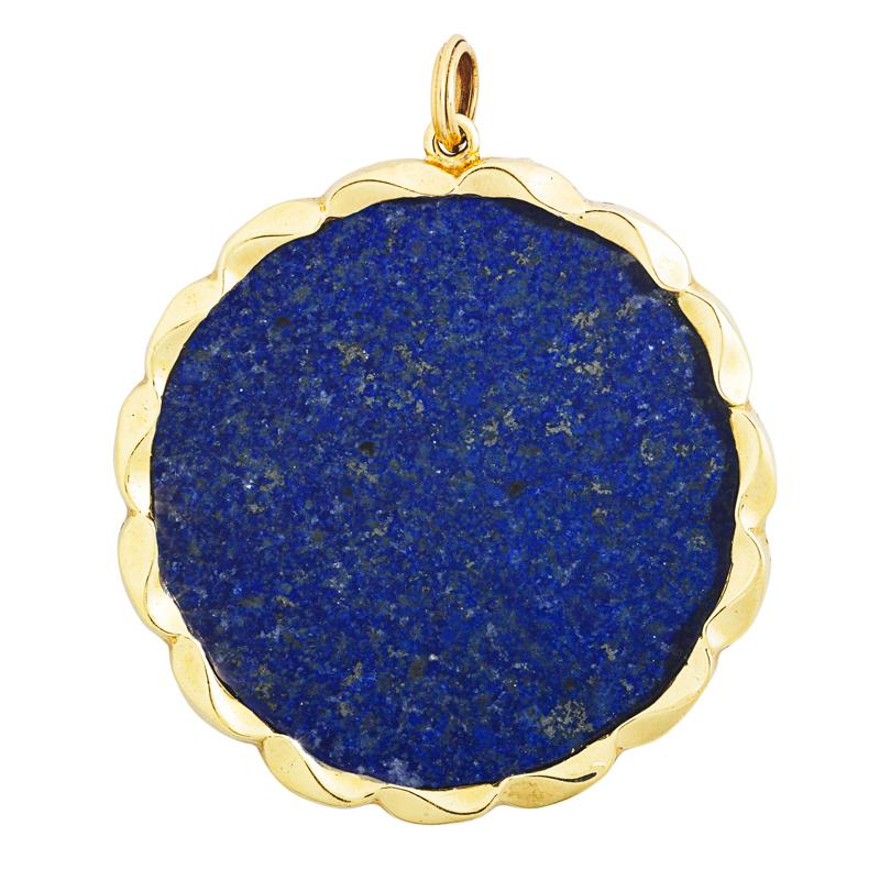 Appraisal: LAPIS AND K YELLOW GOLD PENDANT Condition Report