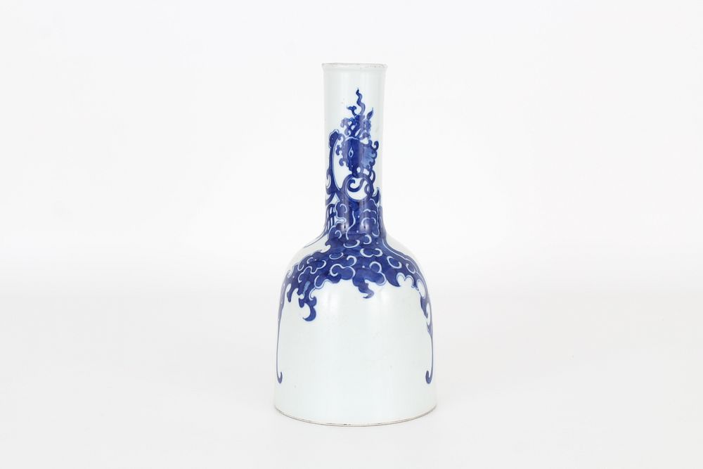 Appraisal: Chinese Blue White Mallet Vase Kangxi Mark A Chinese blue