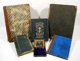 Appraisal: Pcs Civil War Poetry ANTIQUE TINTYPE SCRAPBOOKS AUTOGRAPH BOOKS Carleton