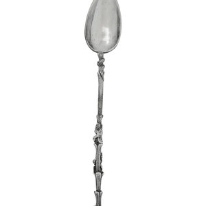 Appraisal: A Continental Silver Citrus Spoon th Century apparently unmarked ozt