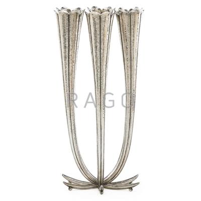 Appraisal: JOSEF HOFFMANN - WIENER WERKSTATTE Exceptional hammered silver six-light candelabrum