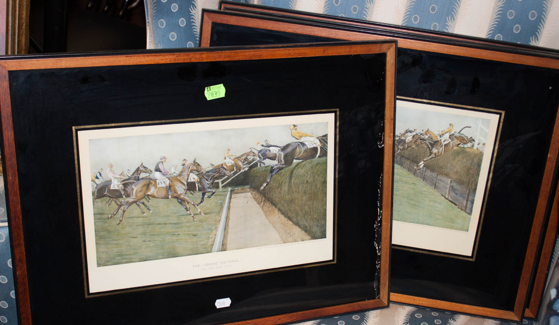 Appraisal: Four framed steeplechase prints