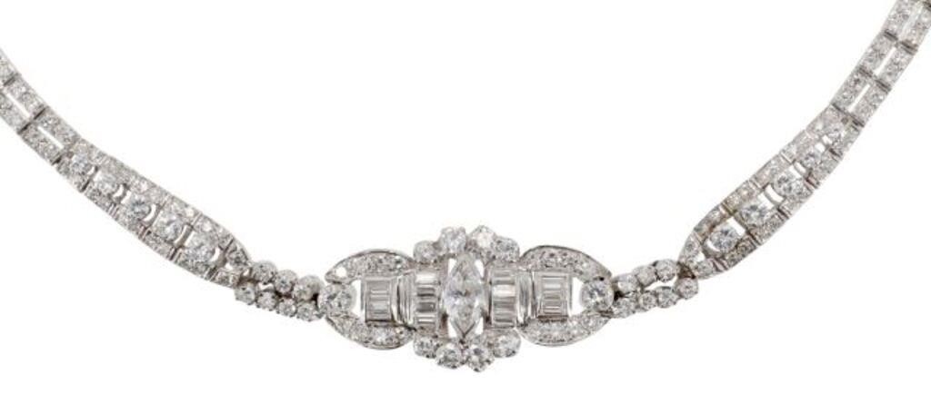 Appraisal: Estate kt white gold and approx cttw diamond necklace set