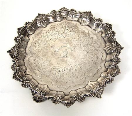 Appraisal: A George III salver J Harris III possibly London of