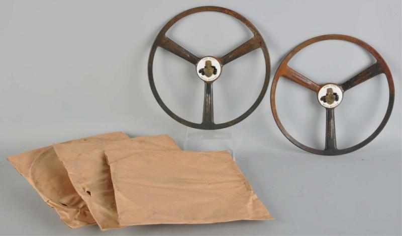 Appraisal: Lot of Babe Ruth Wells Motor Steering Wheels Description Circa