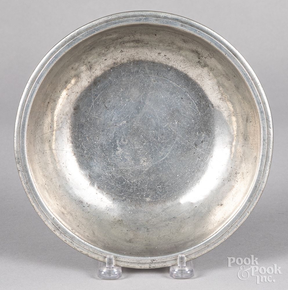 Appraisal: Pewter basin Pewter basin by Frederick Bassett New York -