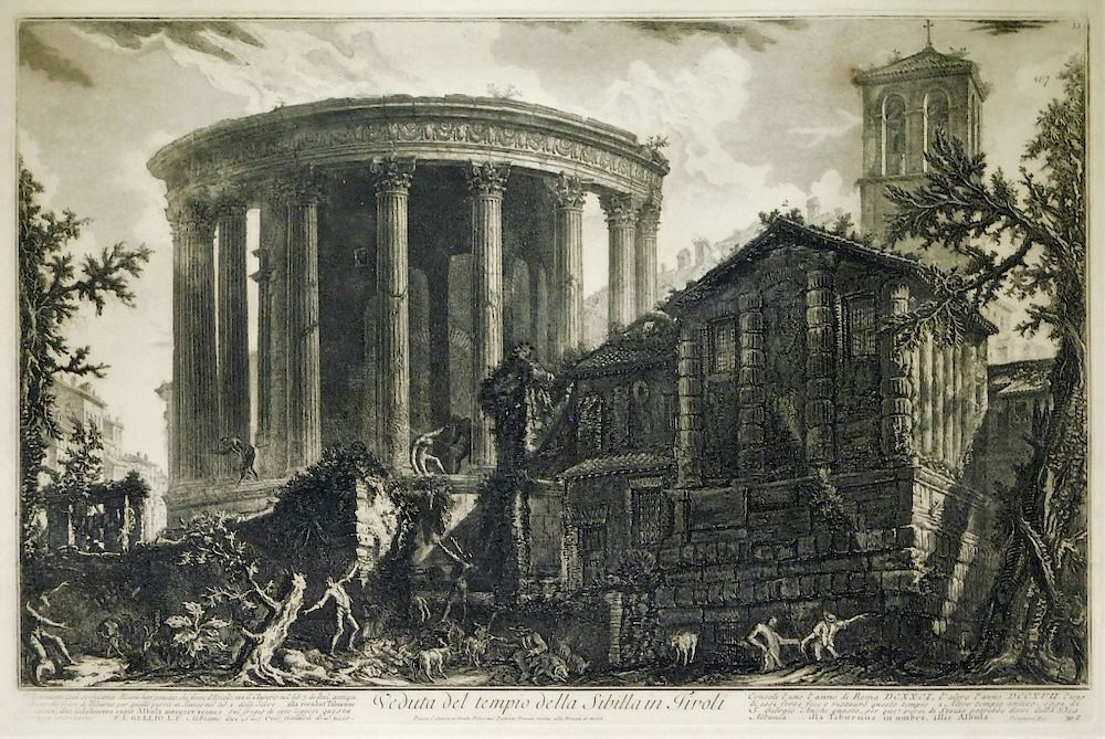 Appraisal: Giovanni Piranesi Temple of Sybil Etching Giovanni Battista Piranesi Italy