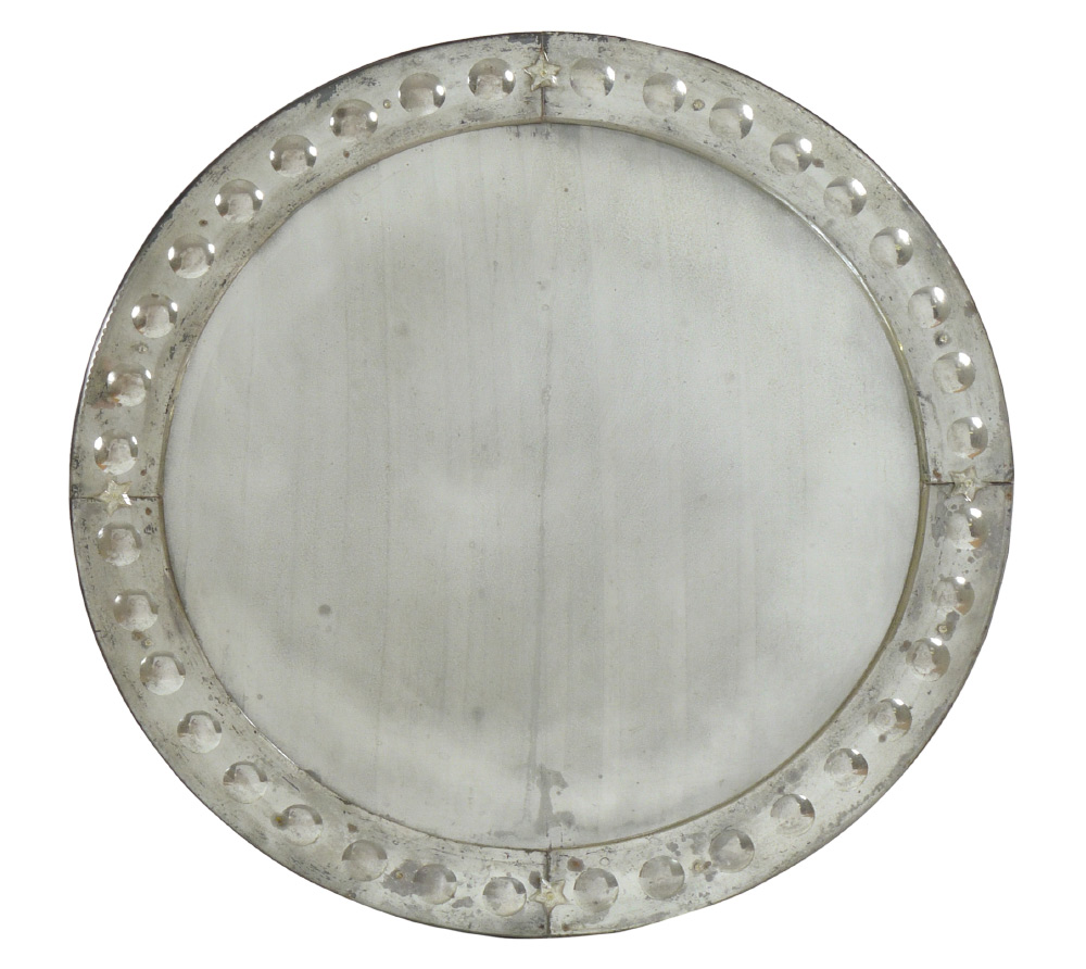 Appraisal: LARGE ROUND VENETIAN STYLE MIRROR Contemporary wall mirror in a