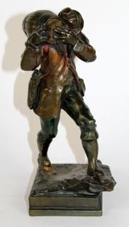 Appraisal: Bronze clad statue of Prohibition man with keg Bronze clad