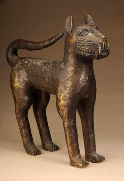 Appraisal: West African Royal Leopard Figure Description From Benin Made of