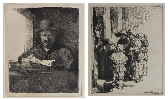 Appraisal: AFTER REMBRANDT VAN RIJNSelf Portrait etching x cm another both