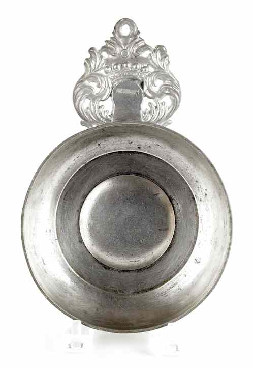 Appraisal: Hartford Connecticut pewter porringer ca bearing the touch of Thomas