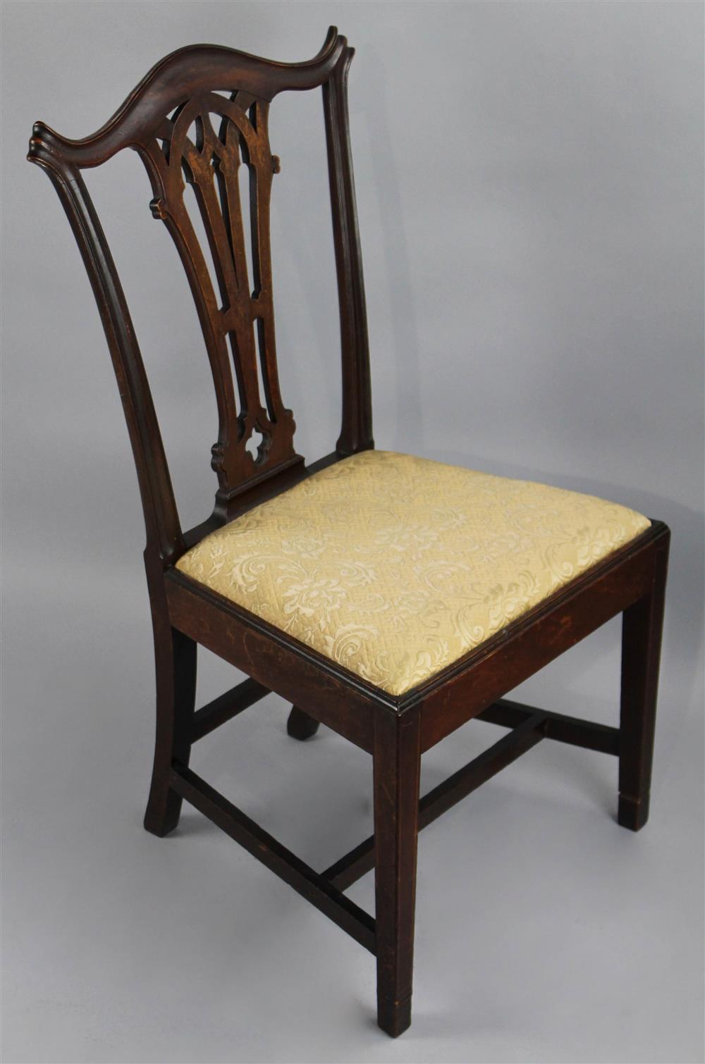 Appraisal: PHILADELPHIA TRANSITIONAL CHIPPENDALE CARVED MAHOGANY CHAIR having an arched crest