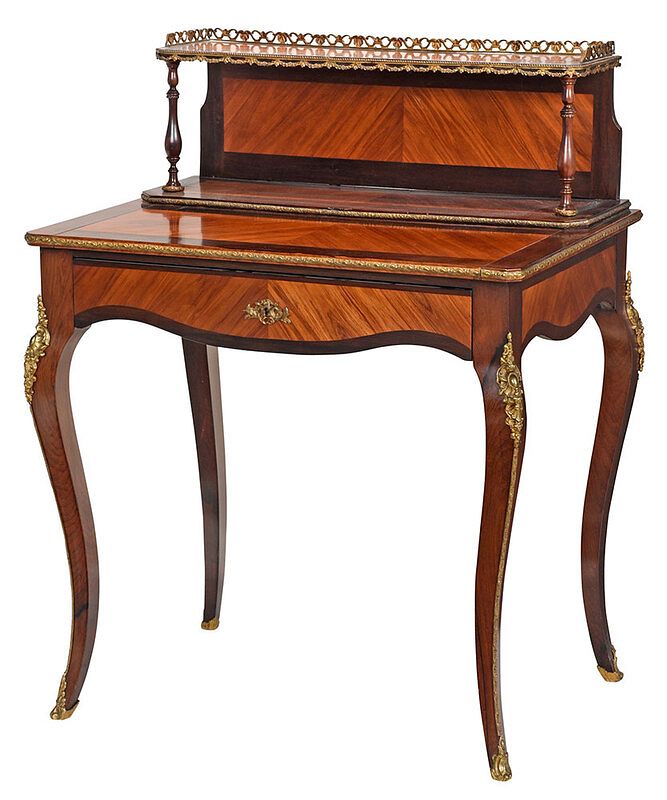 Appraisal: Louis XV Style Rosewood Two Tiered Writing Desk French th