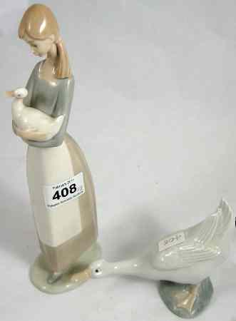 Appraisal: Nao figure of a Girl holding a duck cm and