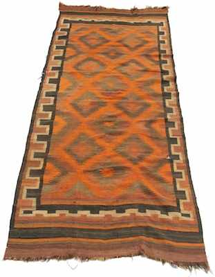 Appraisal: An Estate Tribal Flat Weave Wool Rug Apprx '- x