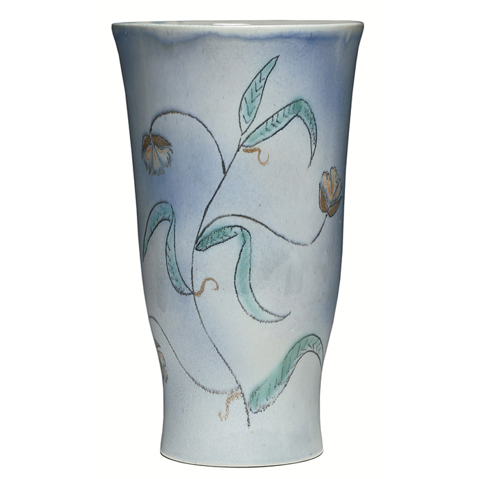 Appraisal: Vontury vase shown painted floral design w x h with