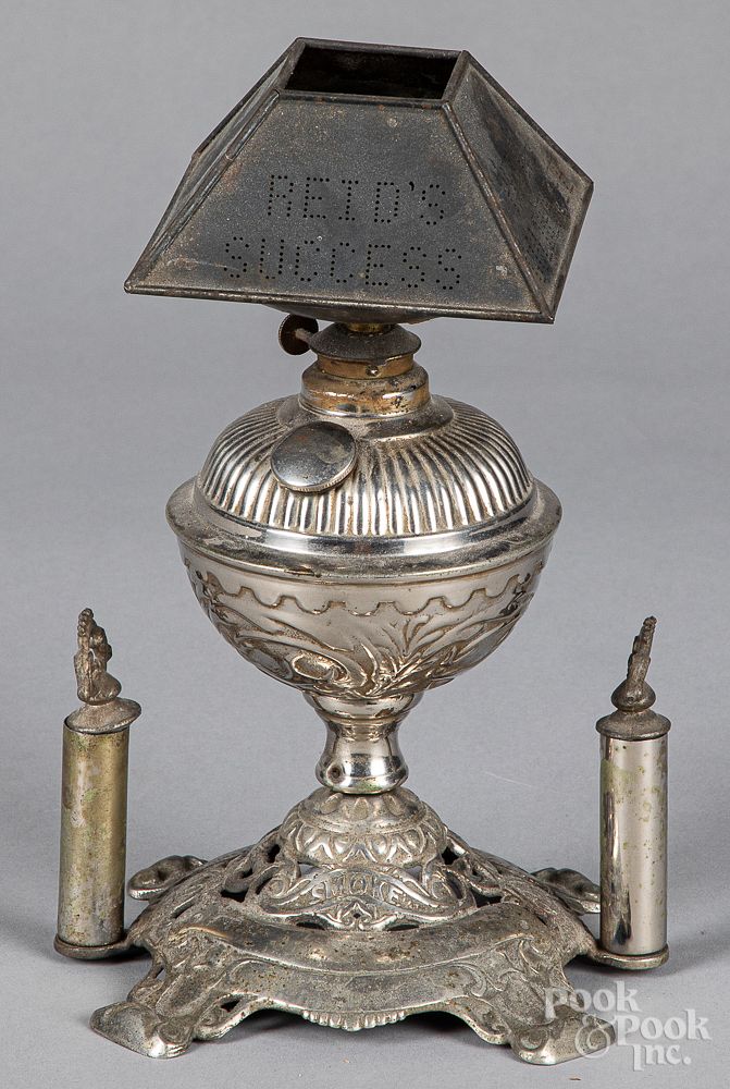 Appraisal: Reid's smoking stand Reid's Tobacco advertising cutter and lighter shade