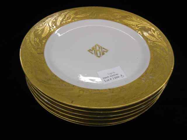 Appraisal: Gold Encrusted Plates wheat border ''