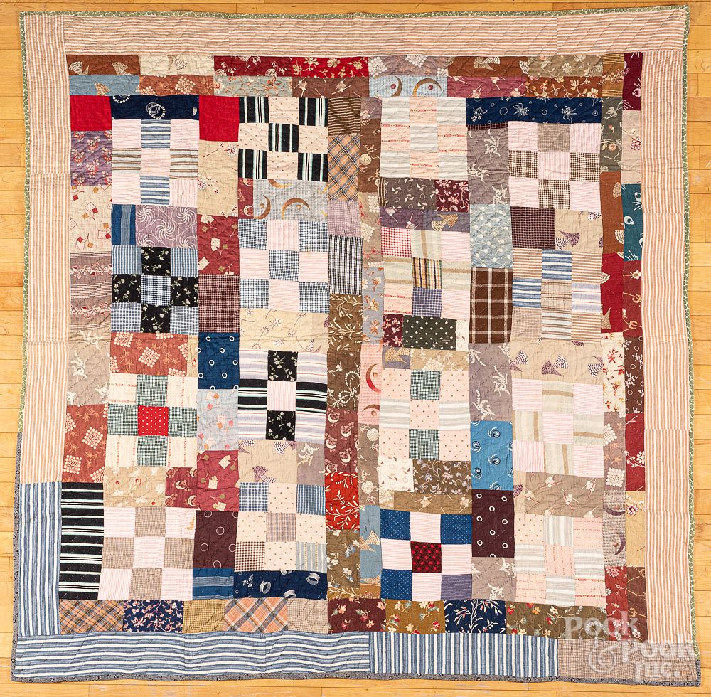 Appraisal: Two pieced quilts early th c Two pieced quilts early