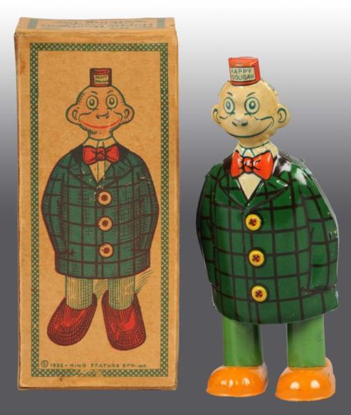 Appraisal: Chein Happy Hooligan Waddler Toy in Orig Box Description Tin