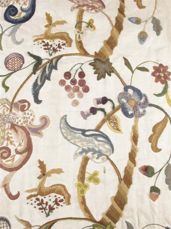 Appraisal: A pair of crewel work curtains