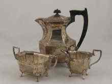 Appraisal: A three piece silver coffee set of pot jug and