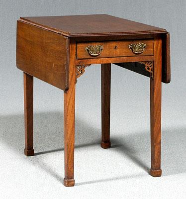 Appraisal: Chippendale mahogany Pembroke table drop leaves dovetailed drawer with pine