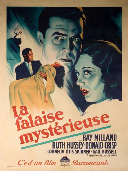 Appraisal: The Uninvited La Falaise Mysterieuse Paramount French poster condition A