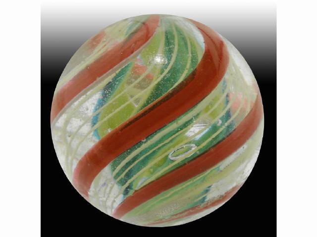 Appraisal: -Stage Divided Core Marble Description Three ribbons of green outlined