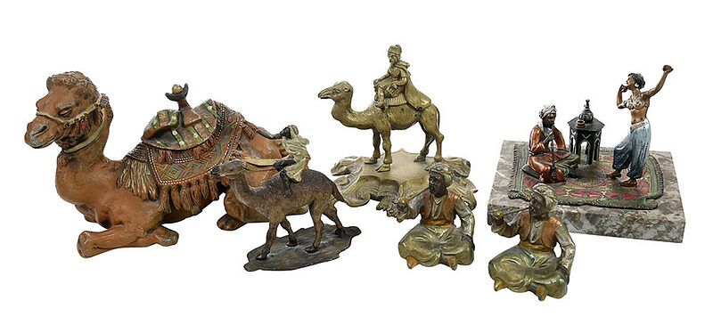 Appraisal: Six Vienna Cold Painted Bronze and Metal Figures th century