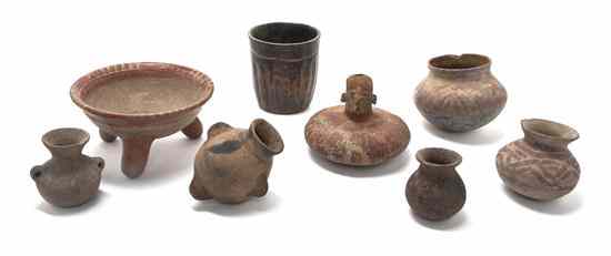 Appraisal: A Collection of Eight Pre-Columbian Style Pottery Vessels including two