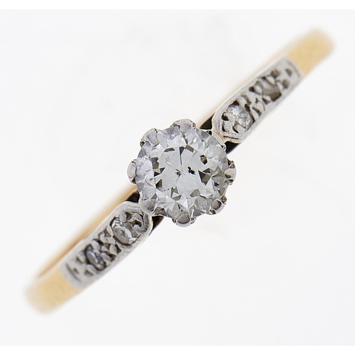 Appraisal: A diamond ring in gold marked ct g size K