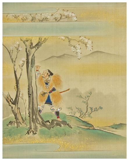 Appraisal: Japanese Paintings on Silk Samurai Eight meiji-period paintings on silk