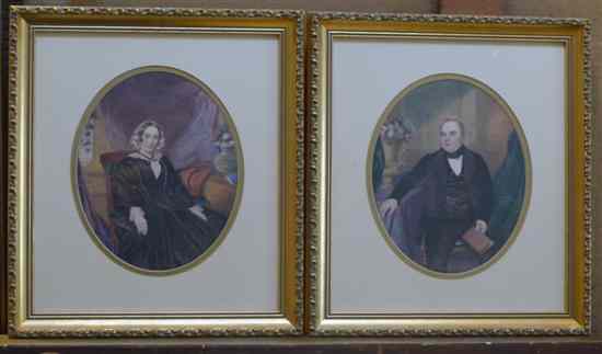 Appraisal: William Frederick Lock fl - pair of watercolours Half length