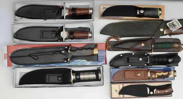 Appraisal: Fixed Blade Hunting Knives Lot of Ten Lot includes Frost