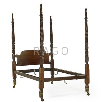 Appraisal: AMERICAN CLASSICAL FOUR POSTER BED Condition Report