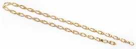 Appraisal: An ct gold fancy oval link chain length approximately cm