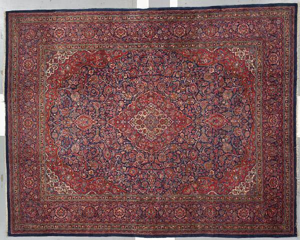 Appraisal: A Kashan carpet Central Persia circa size approximately ft x